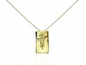 Yellow gold pendant with calligraphy Kanji symbol. "SACHI"