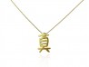 Penjoll d'or groc amb símbol de cal·ligrafia Kanji. "SHIN"
