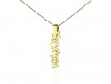 Yellow gold pendant with calligraphy Kanji symbol. "KICHO"