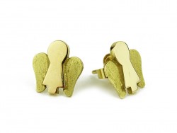 Angela yellow gold earrings, small.