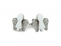 Pendientes de oro blanco Angela con brillantes blancos.