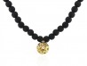 Collar de boletes de lava volcànica i mandala d'or rosa.