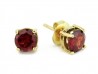 Gold earrings with rhodonite stone.