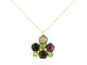 Gold pendant with colored stones.