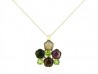 Gold pendant with colored stones.