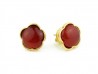 Gold earrings with carnelian stone