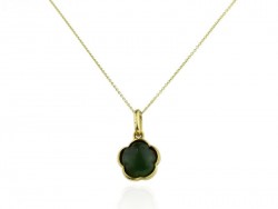 Yellow gold pendant with jade stone.