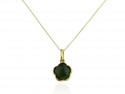 Yellow gold pendant with jade stone.