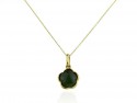 Yellow gold pendant with jade stone.