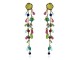 Gold earrings cascade stones color.