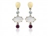 Arracades d'or amb quars rosa, rodonita i brillants.