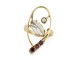 Gold ring, rose quartz, rhodonite and bright.