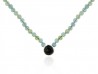 Aquamarine beads necklace with c. Silver smoke.