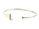 Silver and gold bracelet with diamonds.