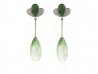 Gold earrings with green amethyst bright and tsavorites.