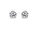 Gold earrings, pearl and bright flower.