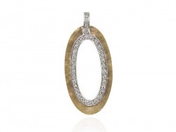 Colgante de oro forma oval con orla de brillantes