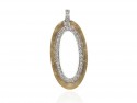 Colgante de oro forma oval con orla de brillantes