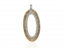 Gold oval pendant with bright border