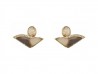 Gold earrings with agate bicolor, rutilados and bright quartz.
