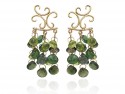 Gold earrings with briolette peridot.