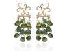 Gold earrings with briolette peridot.