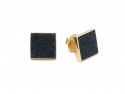 Gold earrings with onyx drossy.