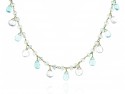 Gold necklace with blue topaz and aquamarine