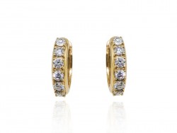 Gold and diamond earrings