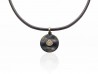 Pendant silver and yellow gold with white diamonds.