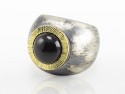 Silver ring and yellow gold with onyx