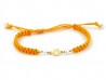 Macrame bracelet occasion yellow gold and pearls.