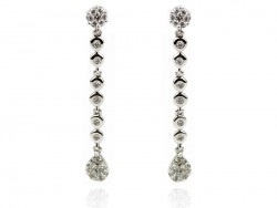 White gold earrings with diamonds.