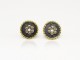 Pendientes de plata y oro amarillo con orla de diamantes blancos.