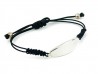 Silk cord bracelet with oval silver plate.