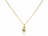  Gold pendant with bright flower.