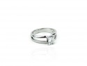 White gold ring with brilliant cut diamond.