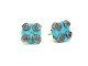 Silver earrings, with black brilliants and natural turquoise.