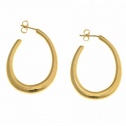 Silver hoop earrings, yellow plated.