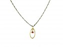 Silver necklace, yellow gold and tourmaline.