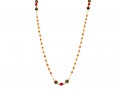 Silver plated gold necklace carnelian and pearls.