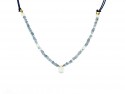 Kyanite necklace and rock crystal, cotton string.